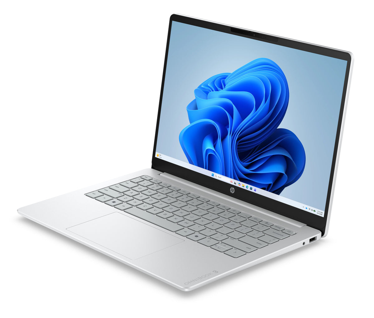 HP OmniBook 3 AI PC 14-ht0013ndx Intel Core 3 Laptop 35,6 cm (14") 2K 8 GB DDR5-SDRAM 512 GB SSD Wi-Fi 6 (802.11ax) Windows 11 Home Grijs, Zilver QWERTY