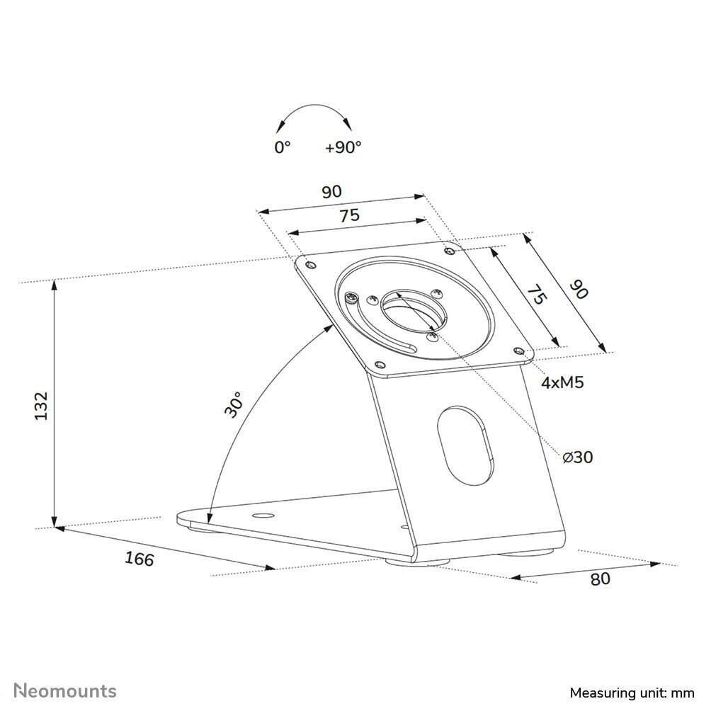 Neomounts DS15-629BL1 Tablet standaard bureau en wand - max 3 kg - vergrendelbaar