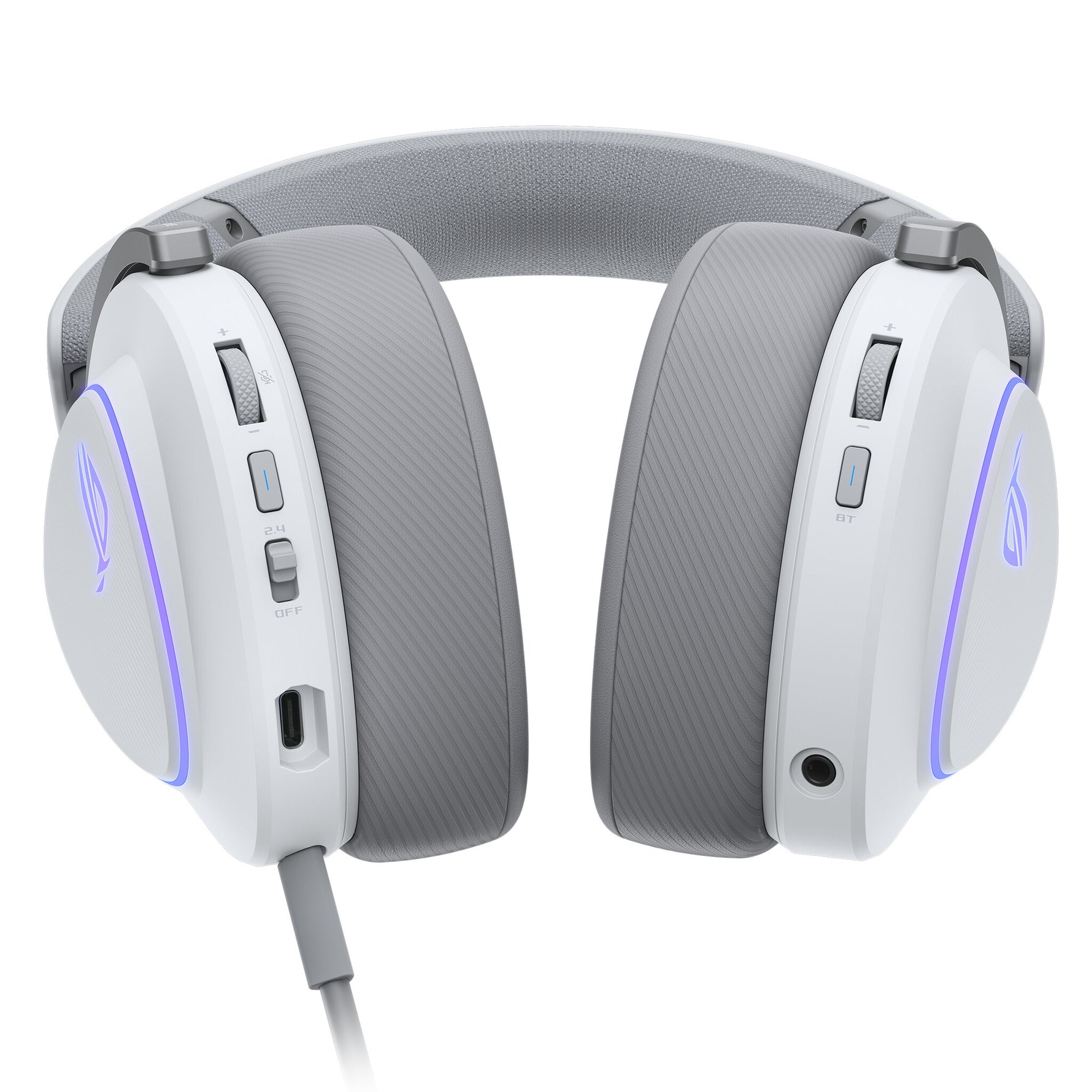 ASUS ROG Delta II Headset Bedraad en draadloos Hoofdband Gamen USB Type-C Bluetooth Wit
