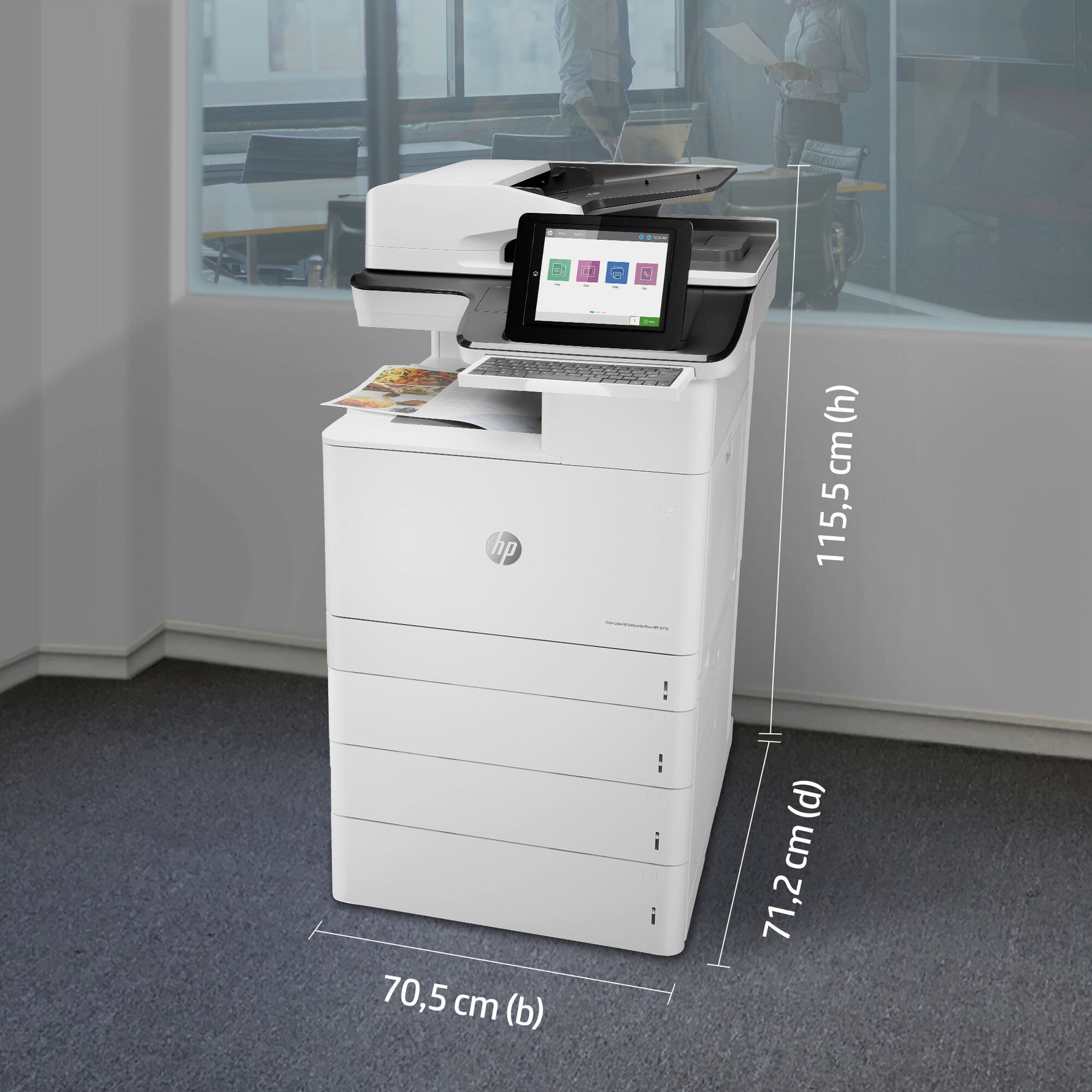 HP Color LaserJet Enterprise Flow LaserJet Enterprise Flow M776z Draadloos Multifunction Kleur Printer, Kopieerapparaat, scanner; dubbelzijdig