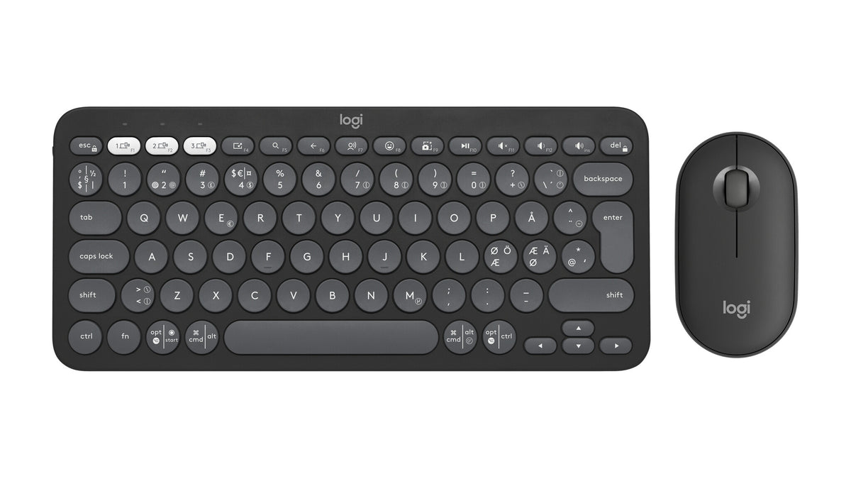 LOGITECH Pebble 2 Combo Keyboard and mouse set wireless Bluetooth LE tonal white