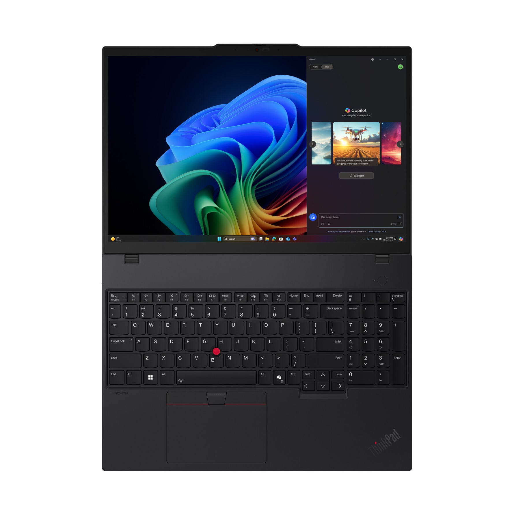 Lenovo ThinkPad T16 Gen 4 (AMD) Copilot+ PC AMD Ryzen AI 7 PRO 350 Laptop 40,6 cm (16") WUXGA 64 GB DDR5-SDRAM 1 TB SSD Wi-Fi 7 (802.11be) Windows 11 Pro Engels Zwart