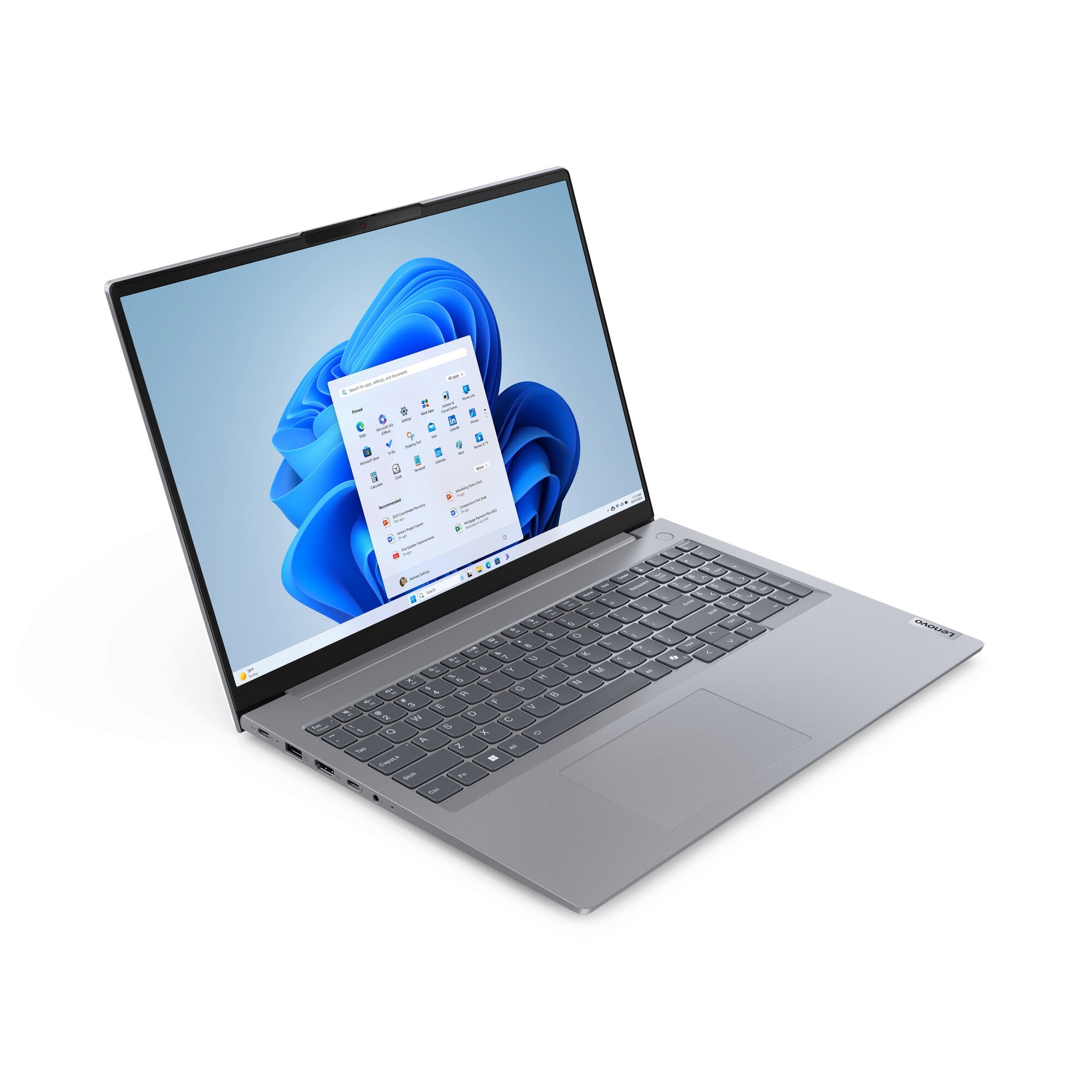 Lenovo ThinkBook 16 G7 ARP AMD Ryzen™ 5 7535HS Laptop 40,6 cm (16") WUXGA 16 GB DDR5-SDRAM 512 GB SSD Wi-Fi 6E (802.11ax) Windows 11 Pro Belgisch Grijs