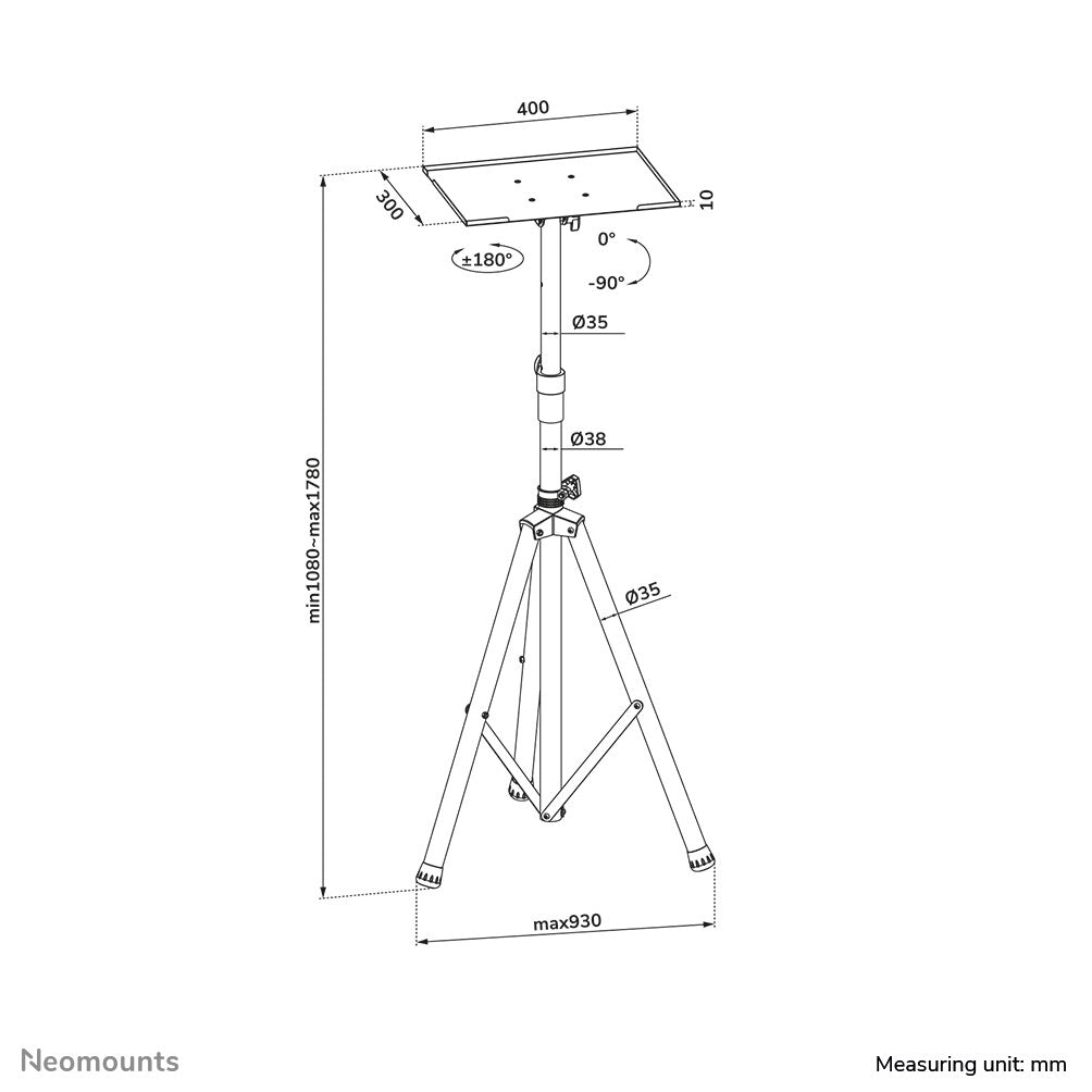 Neomounts NS-FS200BLACK Vloerstandaard 10-32"