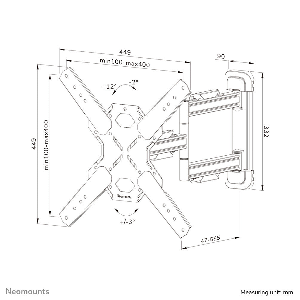 Neomounts WL40S-850BL14 TV-beugel wand 32-65