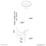 Neomounts FPMA-C200BLACK Monitor/TV-beugel plafond 10-40" - h 64-104 cm