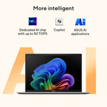 ASUS Vivobook 14 M1407KA-LY090W AMD Ryzen AI 5 340 Laptop 35,6 cm (14") WUXGA 16 GB DDR5-SDRAM 512 GB SSD Wi-Fi 6 (802.11ax) Windows 11 Home Nederlands Zilver