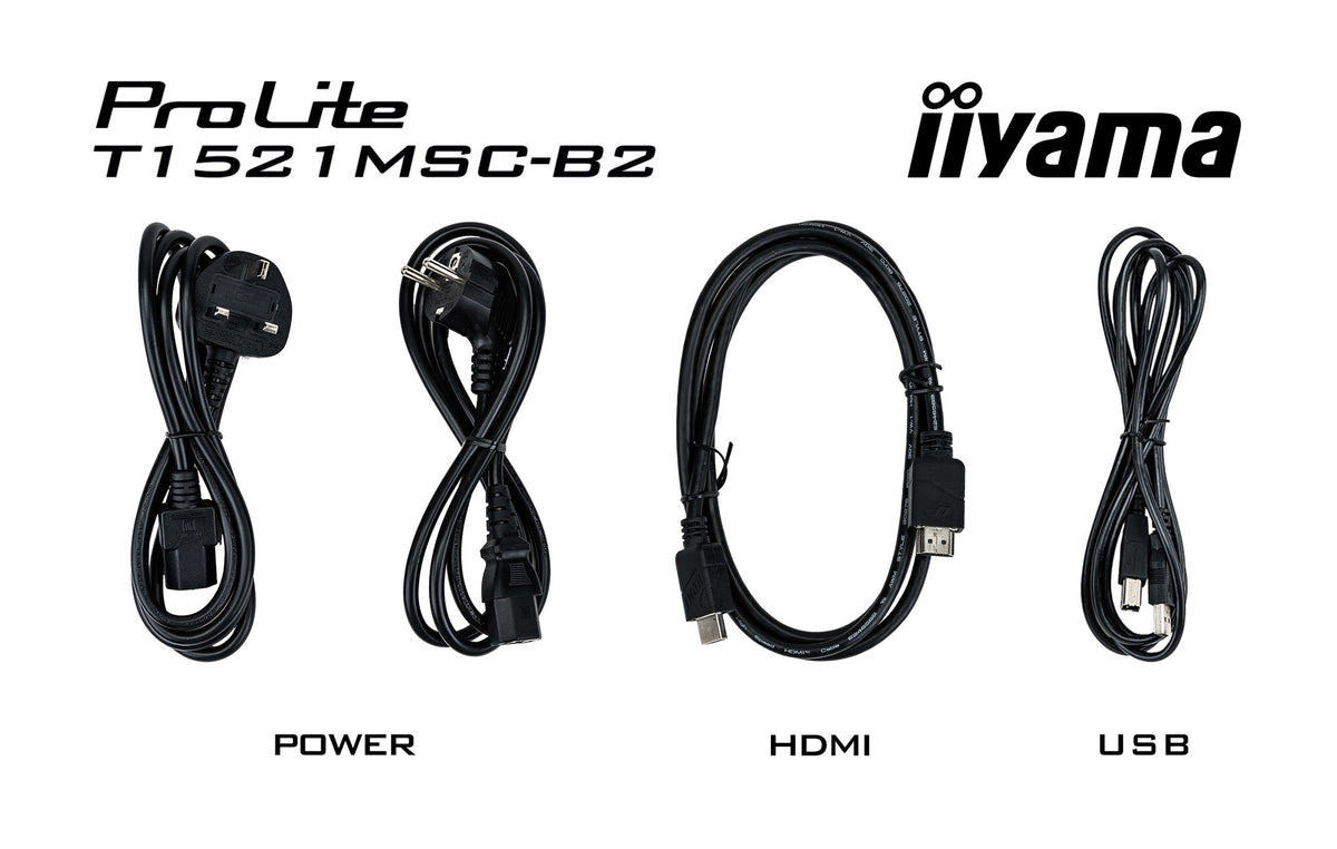 iiyama ProLite T1521MSC-B2 computermonitor 38,1 cm (15") 1024 x 768 Pixels XGA LED Touchscreen Tafelblad Zwart