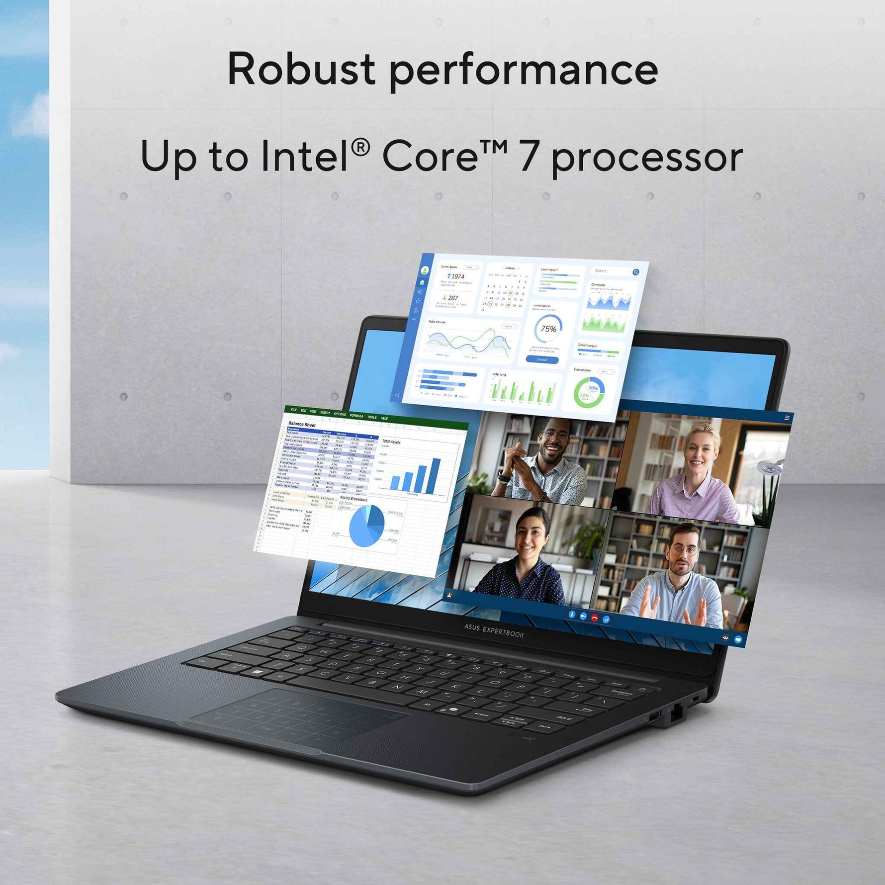 ASUS ExpertBook B1 B1403CVA-S68350X Intel Core 7 150U Laptop 35,6 cm (14") Full HD 16 GB DDR5-SDRAM 512 GB SSD Wi-Fi 6E (802.11ax) Windows 11 Pro US International Grijs
