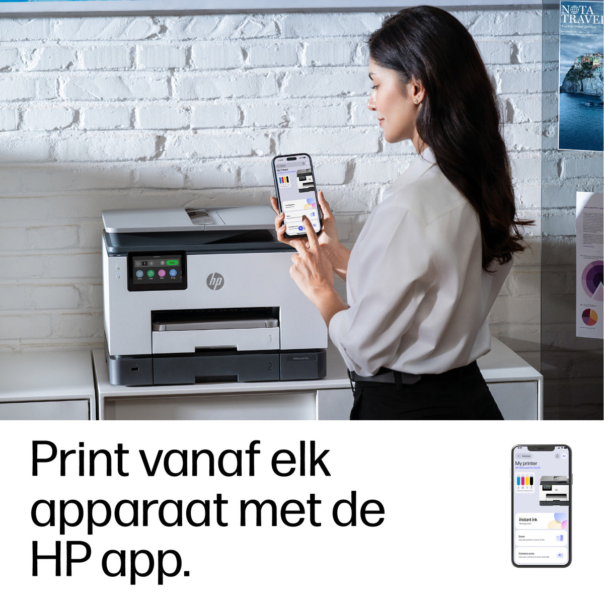 HP OfficeJet Pro 9132e Draadloos All-in-One Kleur Printer, Instant Ink; Dubbelzijdig printen