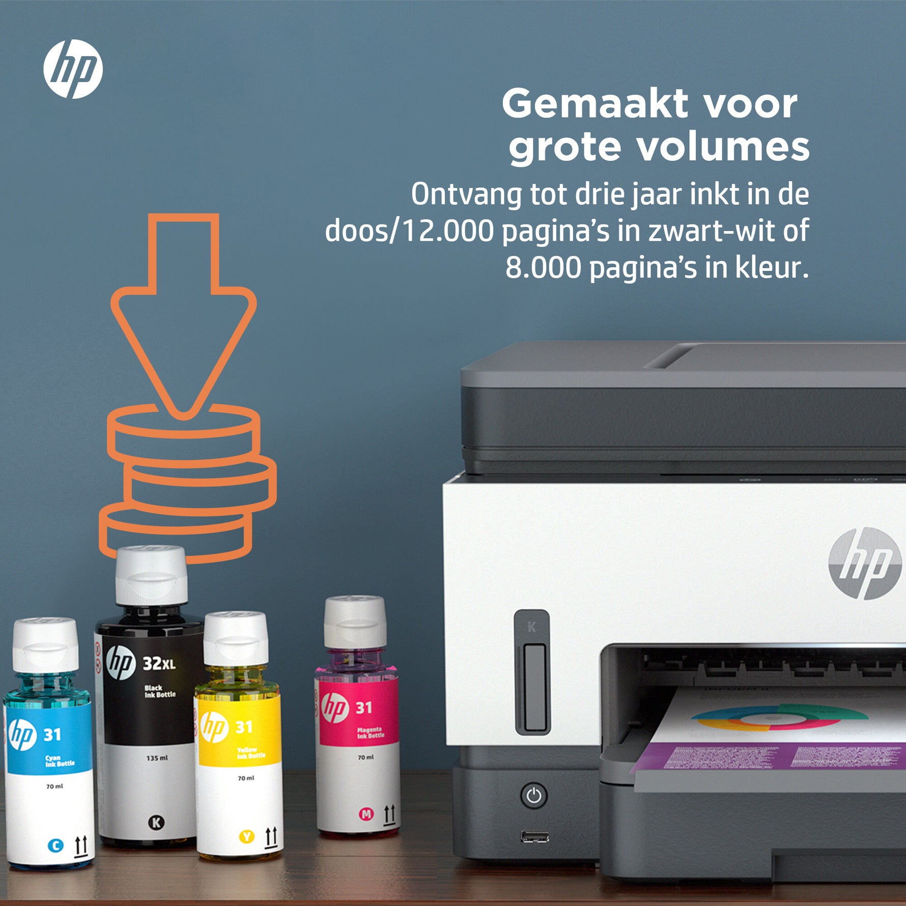 HP Smart Tank 7605 Draadloos All-in-One Kleur Printer, Dubbelzijdig printen; Kopieerapparaat, Scanner