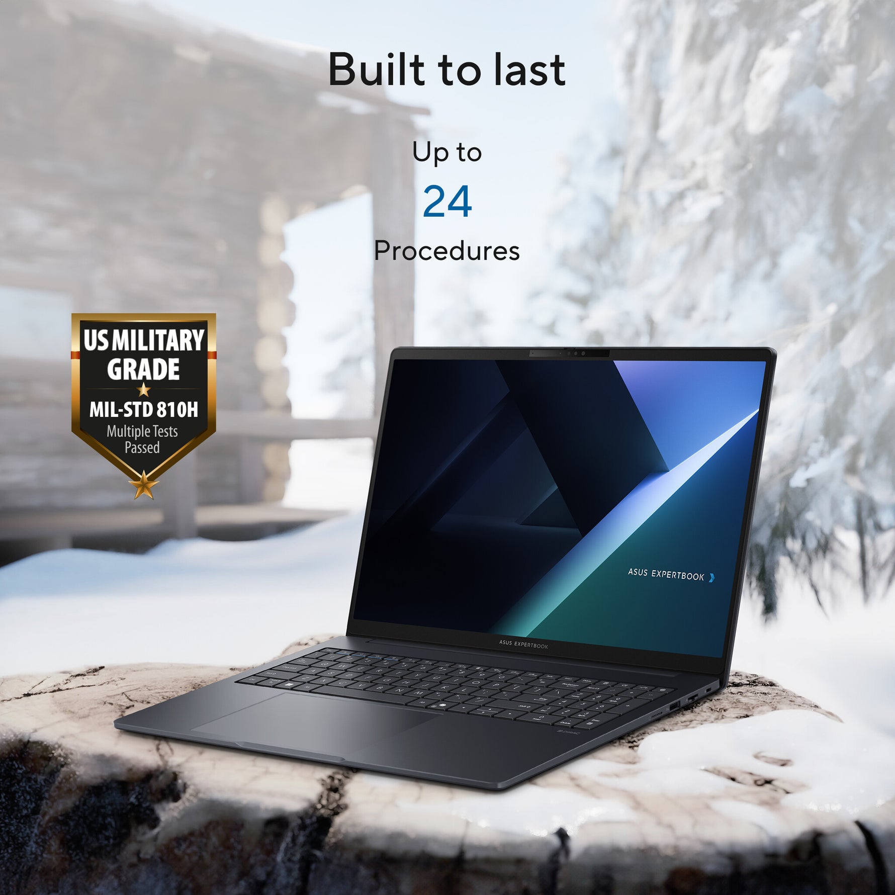 ASUS ExpertBook B3 B3605CCA-MB0370X Intel Core Ultra 5 225H Laptop 40,6 cm (16") WUXGA 16 GB DDR5-SDRAM 512 GB SSD Wi-Fi 6E (802.11ax) Windows 11 Pro US International Zwart, Grijs
