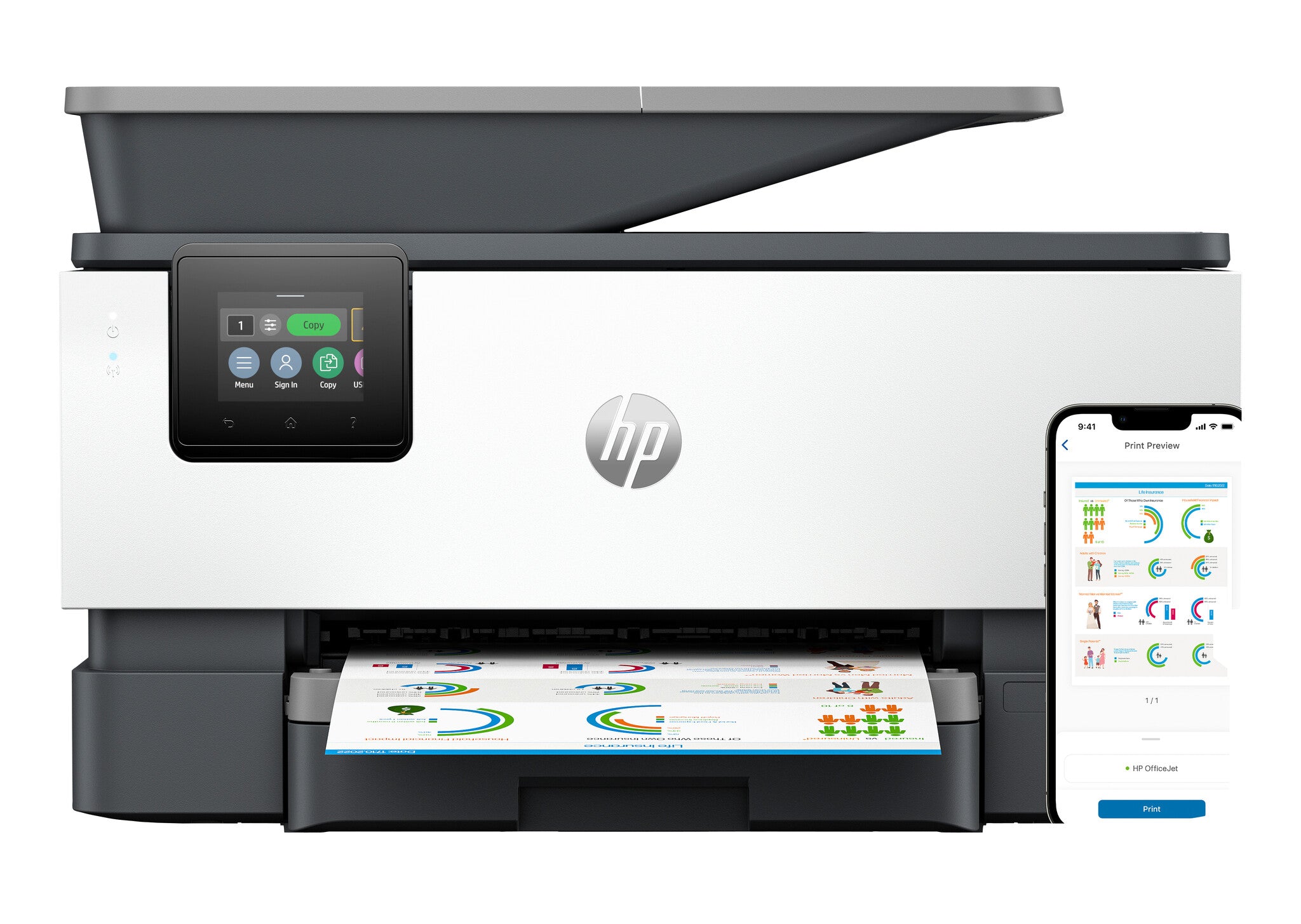 HP OfficeJet Pro 9120b Draadloze All-in-One Kleurenprinter, Dubbelzijdig printen; Kopieerapparaat, Scanner