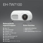 Epson EH-TW7100 4K PRO-UHD-projector, 3000 lumen, scherm van maximaal 500 inch