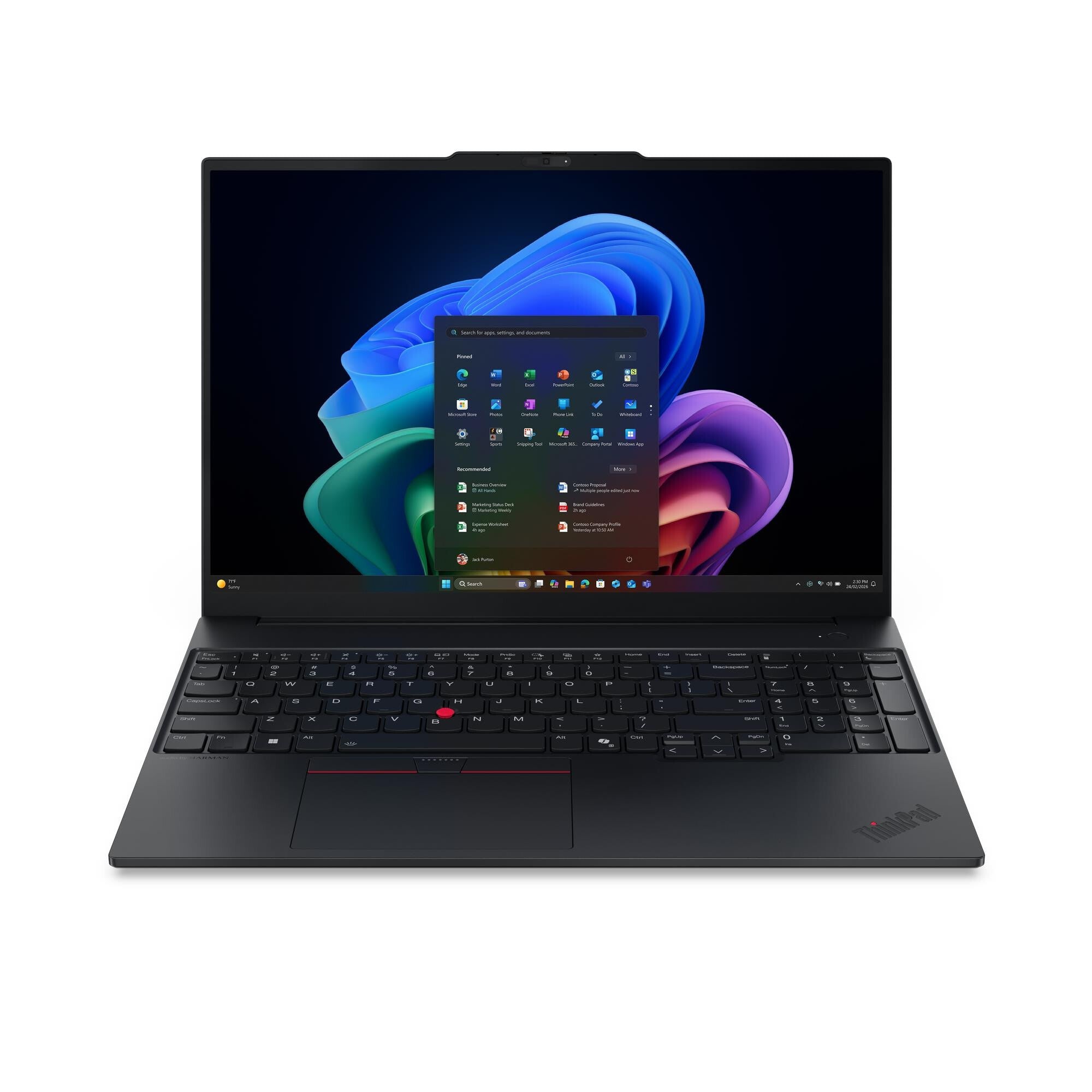 Lenovo ThinkPad E16 Gen 4 (Intel) Copilot+ PC Intel Core Ultra 7 355 Laptop 40,6 cm (16") WUXGA 16 GB DDR5-SDRAM 512 GB SSD Wi-Fi 7 (802.11be) Windows 11 Pro Zwart Engels