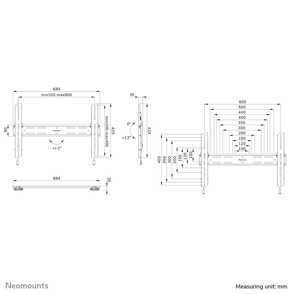 Neomounts WL35S-850BL16 TV-beugel wand 42-86