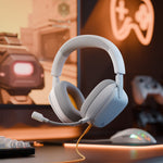 Glorious Gaming Glorious GHS Eternal - Stereo gaming headset voor pc, PS5, PS4, Xbox, Switch - Custom-tuned, gekantelde drivers, verstelbare, kristalheldere, afneembare mic, 3,5 mm - Duurzaam, dag/nacht comfort - Wit