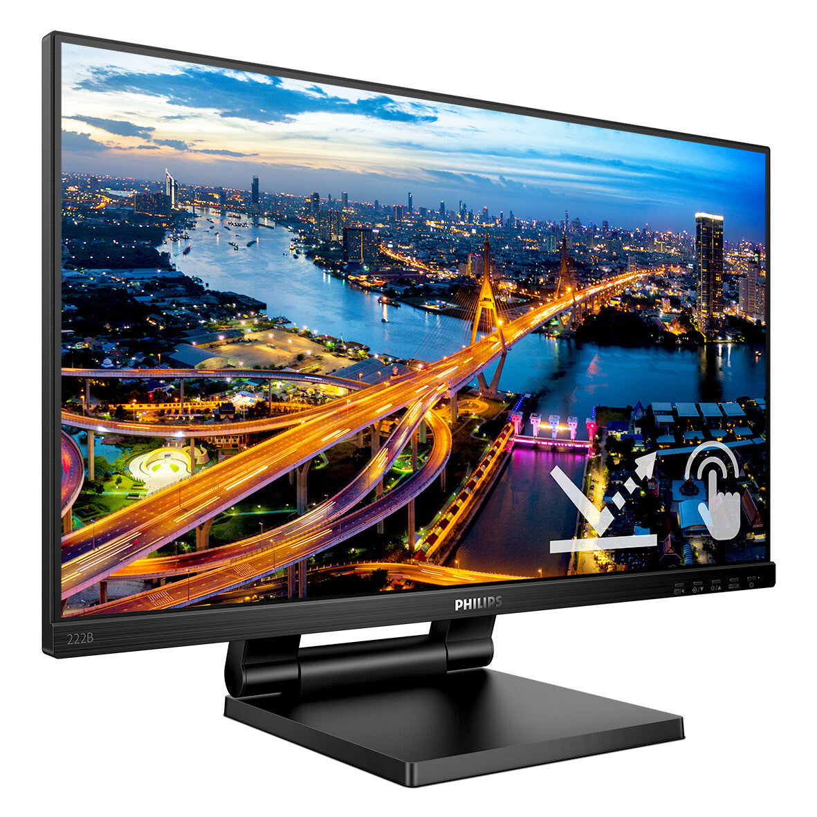 Philips B Line 222B1TC/00 computermonitor 54,6 cm (21,5") 1920 x 1080 Pixels Full HD LED Touchscreen Zwart