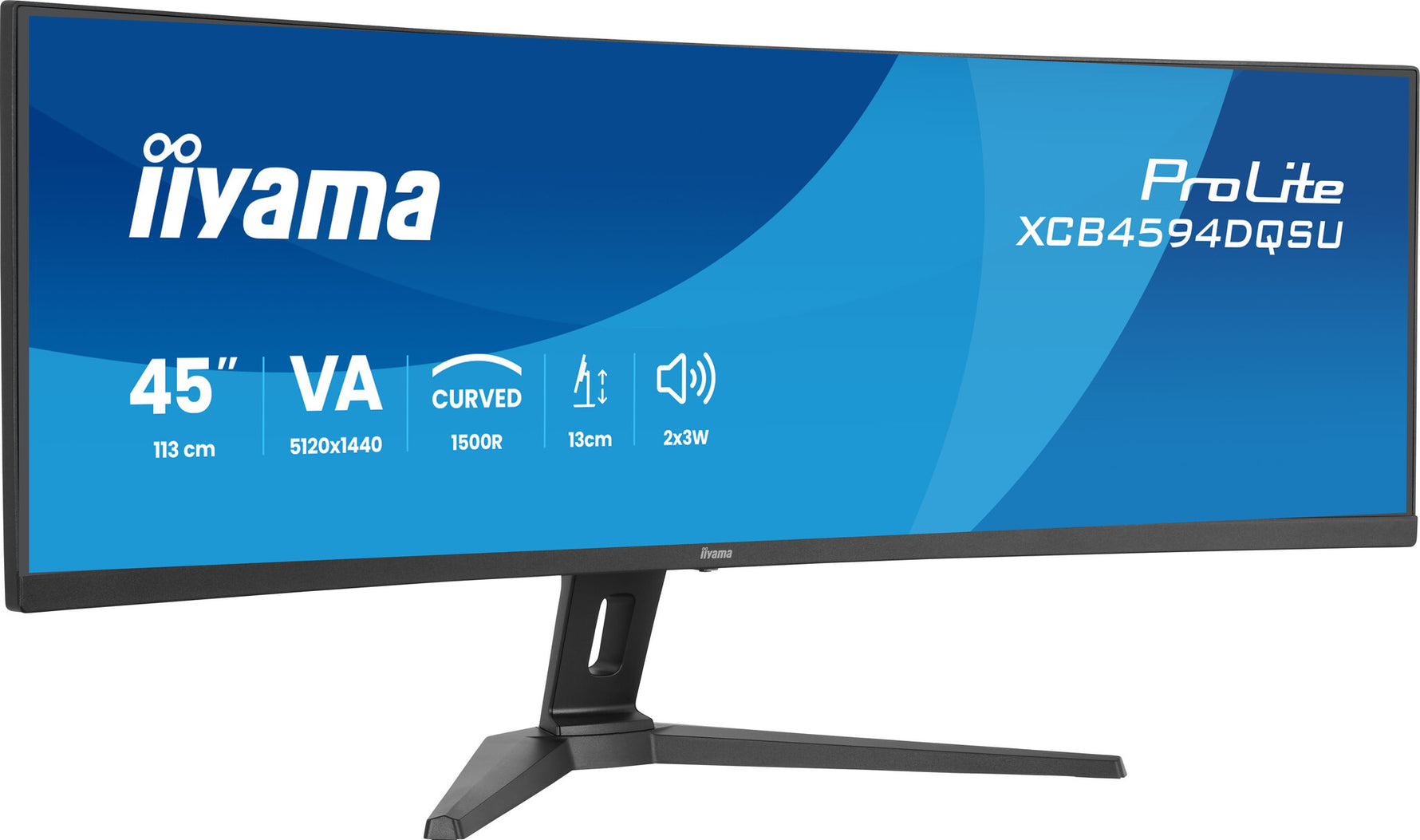 iiyama ProLite XCB4594DQSU-B1 computer monitor 113 cm (44.5") 5120 x 1440 Pixels Dual QHD LED Zwart