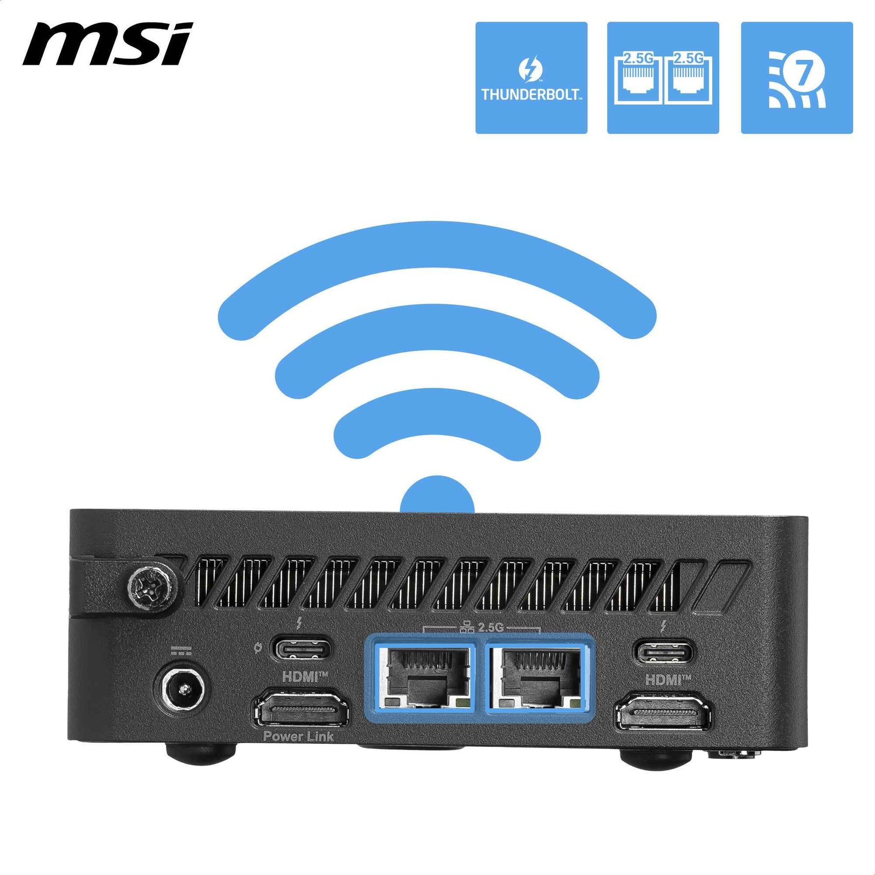 MSI Cubi NUC AI+ 3MG-003BEU USFF Zwart 386H Intel SoC FCBGA2540 4,9 GHz Ingebouwde luidsprekers
