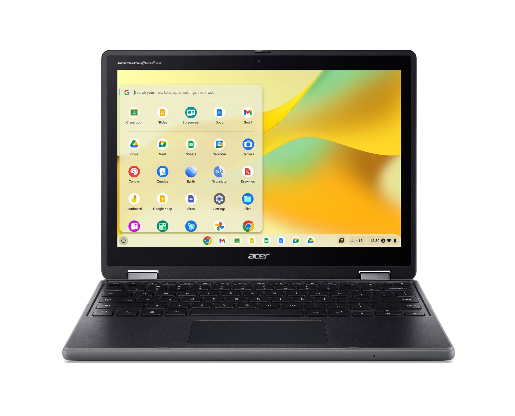 Acer Chromebook R857T-TCO-C04U Intel® N N150 31 cm (12.2") Touchscreen WUXGA 8 GB LPDDR5x-SDRAM 64 GB eMMC Wi-Fi 6E (802.11ax) ChromeOS US International Zwart