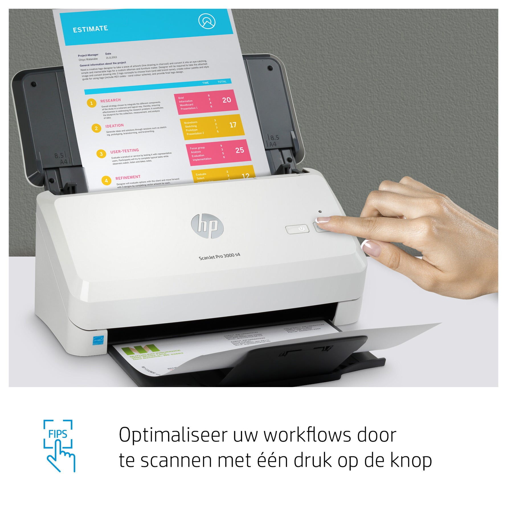 HP ScanJet Pro 3000 s4 Paginascanner 600 x 600 DPI A4 Zwart, Wit