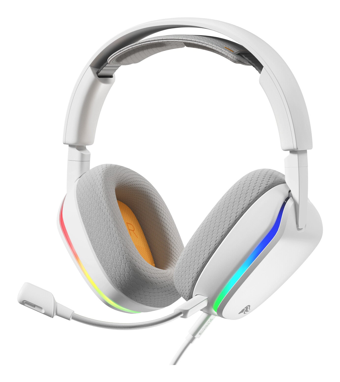 Glorious Gaming Glorious GHS Eternal RGB - Stereo RGB headset voor pc, PS5, PS4, Switch - Custom-tuned, gekantelde drivers, verstelbare, kristalheldere, afneembare mic, USB-C - Duurzaam, dag/nacht comfort - Wit