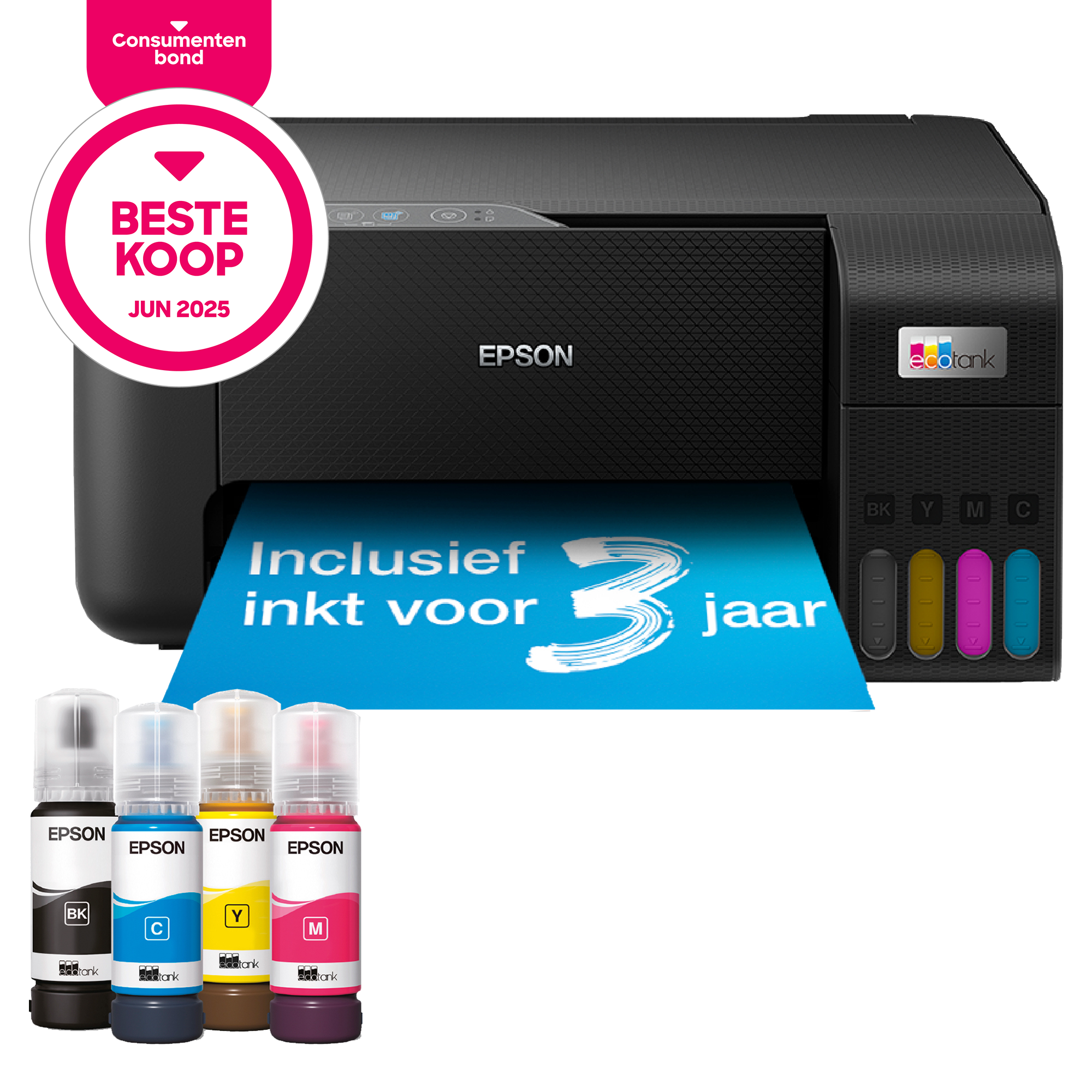 Epson EcoTank ET-2860 A4 multifunctionele Wi-Fi-printer met inkttank, inclusief tot 3 jaar inkt