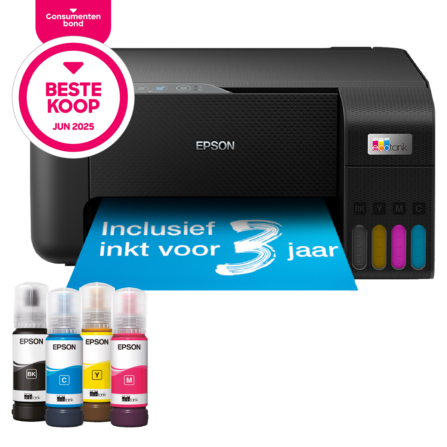 Epson EcoTank ET-2860 A4 multifunctionele Wi-Fi-printer met inkttank, inclusief tot 3 jaar inkt