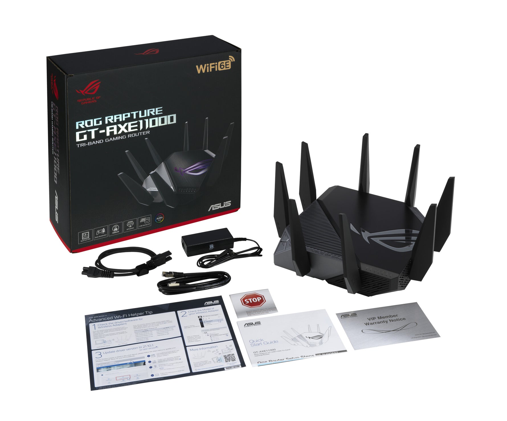 ASUS GT-AXE11000 draadloze router Gigabit Ethernet Tri-band (2,4 GHz / 5 GHz / 6 GHz) Zwart
