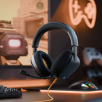 Glorious Gaming Glorious GHS Eternal - Stereo gaming headset voor pc, PS5, PS4, Xbox, Switch - Custom-tuned gekantelde drivers, verstelbare kristalheldere afneembare mic, 3,5 mm - Duurzaam dag/nacht comfort - Zwart
