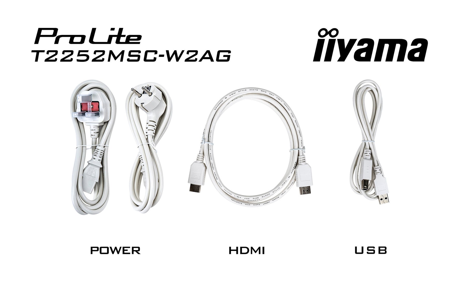 iiyama ProLite T2252MSC-W2AG computer monitor 54,6 cm (21.5") 1920 x 1080 Pixels Full HD LCD Touchscreen Wit
