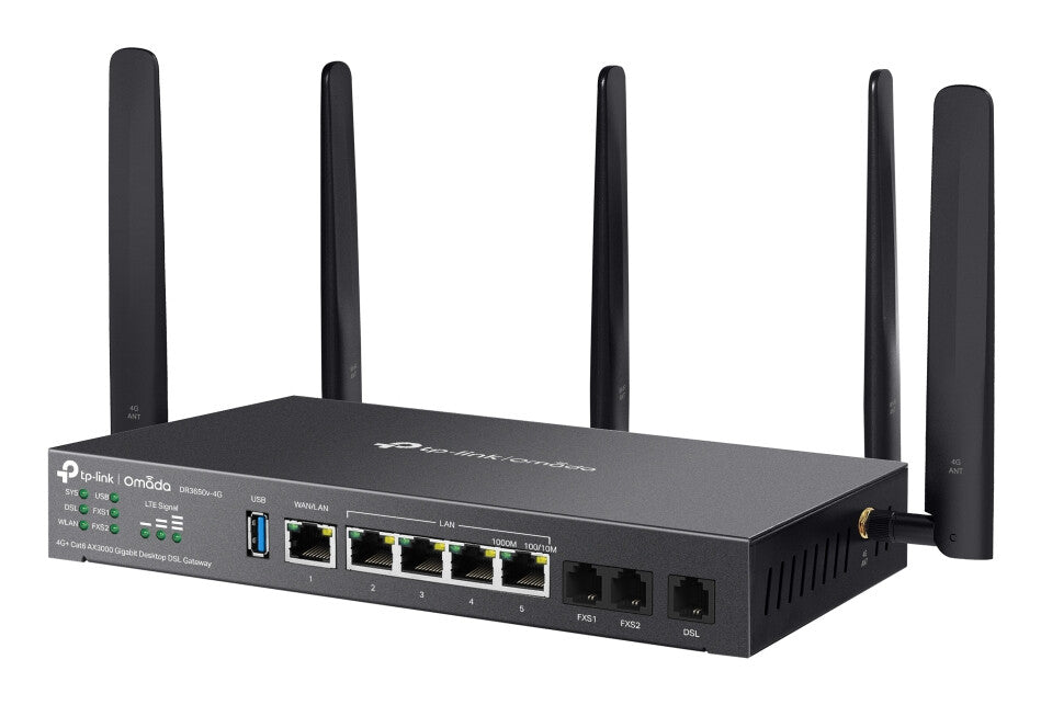 TP-Link Omada DR3650V-4G draadloze router Gigabit Ethernet Dual-band (2.4 GHz / 5 GHz) Zwart