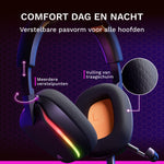 Glorious Gaming Glorious GHS Eternal RGB - Stereo RGB headset voor pc, PS5, PS4, Switch - Custom-tuned, gekantelde drivers, verstelbare, kristalheldere, afneembare mic, USB-C - Duurzaam, dag/nacht comfort - Zwart