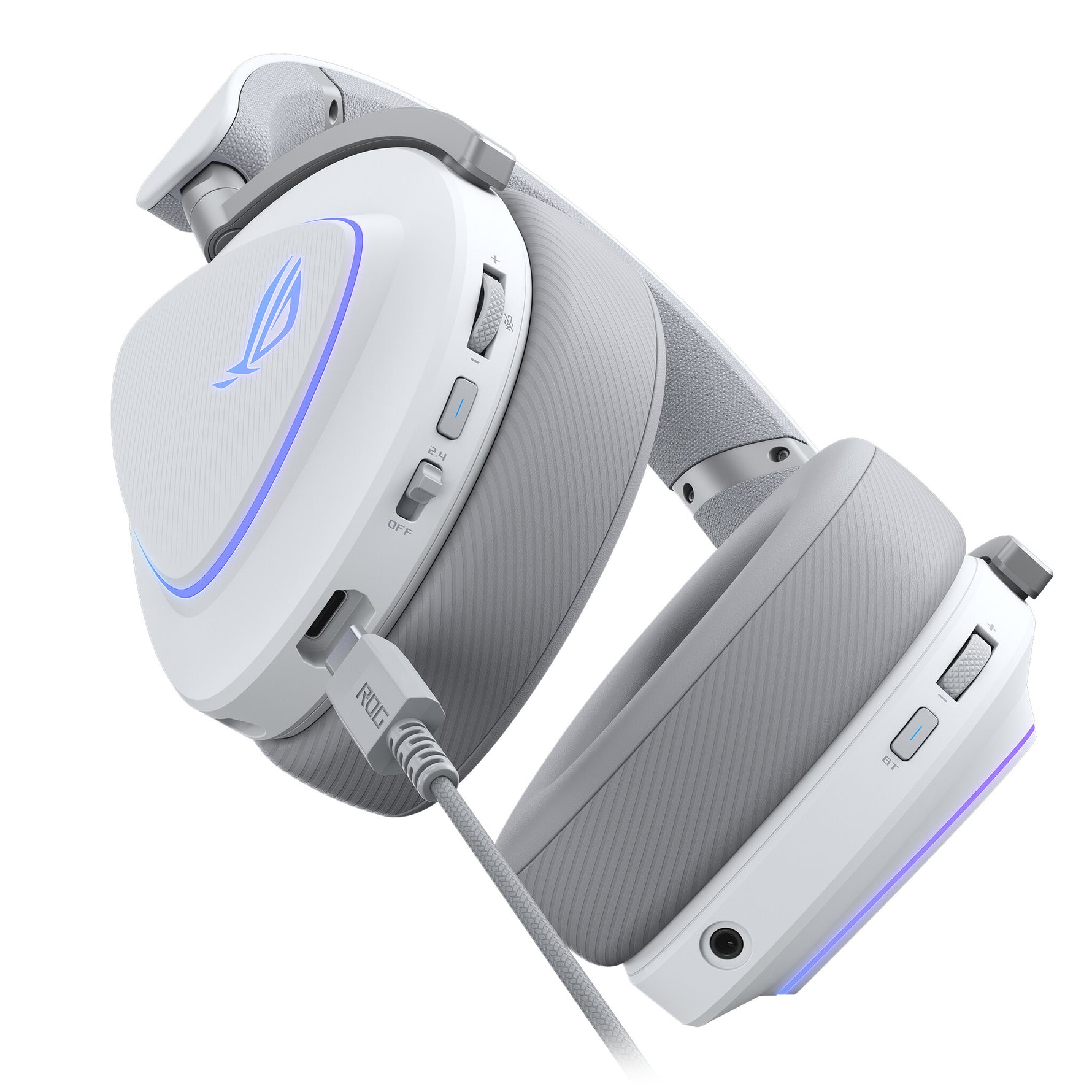 ASUS ROG Delta II Headset Bedraad en draadloos Hoofdband Gamen USB Type-C Bluetooth Wit