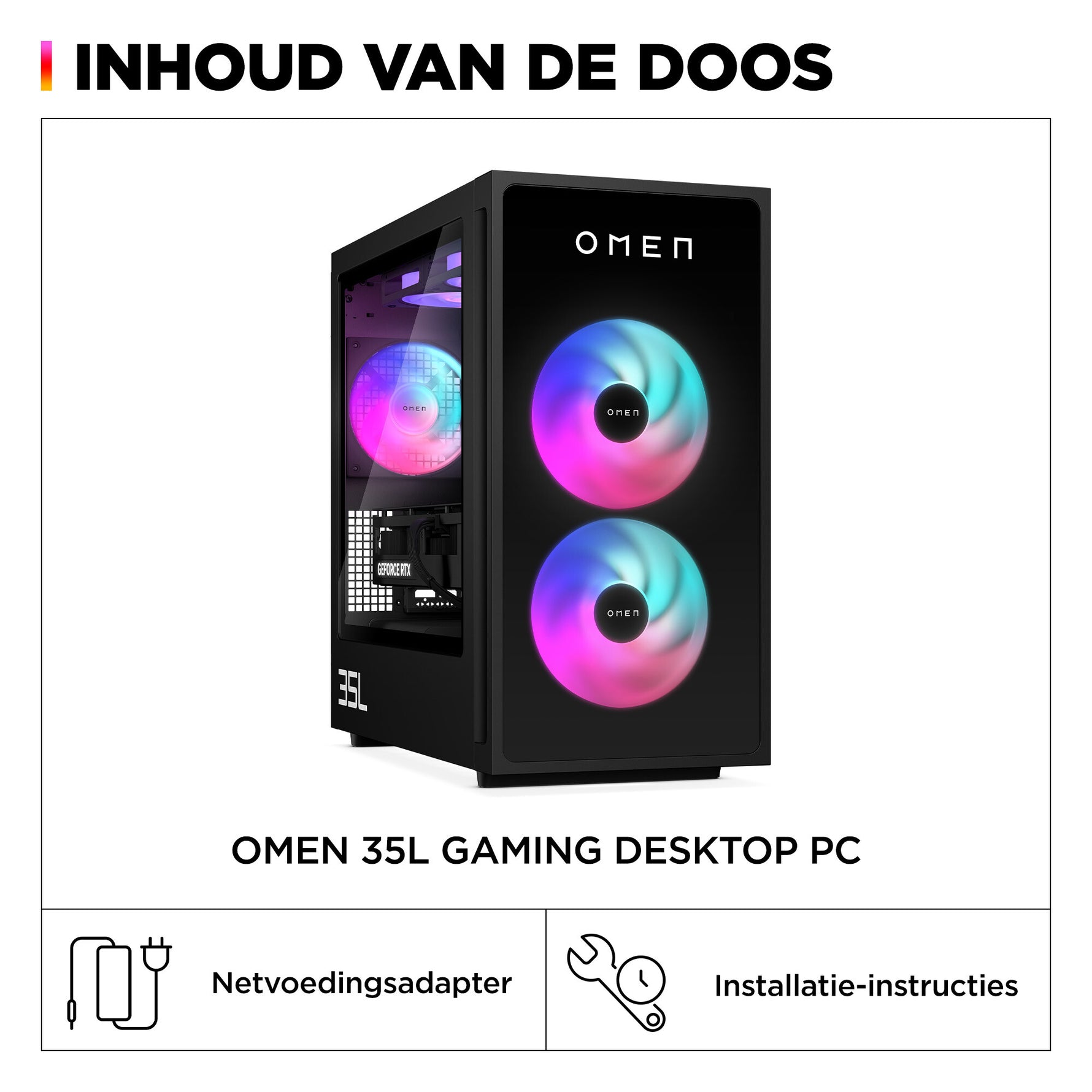 HP OMEN 35L GT16-0275nd Intel Core Ultra 9 285K 64 GB DDR5-SDRAM 2 TB SSD NVIDIA GeForce RTX 5080 Windows 11 Home Tower PC AI PC Zwart