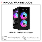 HP OMEN 35L GT16-0160nd Intel® Core™ i7 i7-14700F 16 GB DDR5-SDRAM 1 TB SSD NVIDIA GeForce RTX 5060 Windows 11 Home Tower PC Zwart