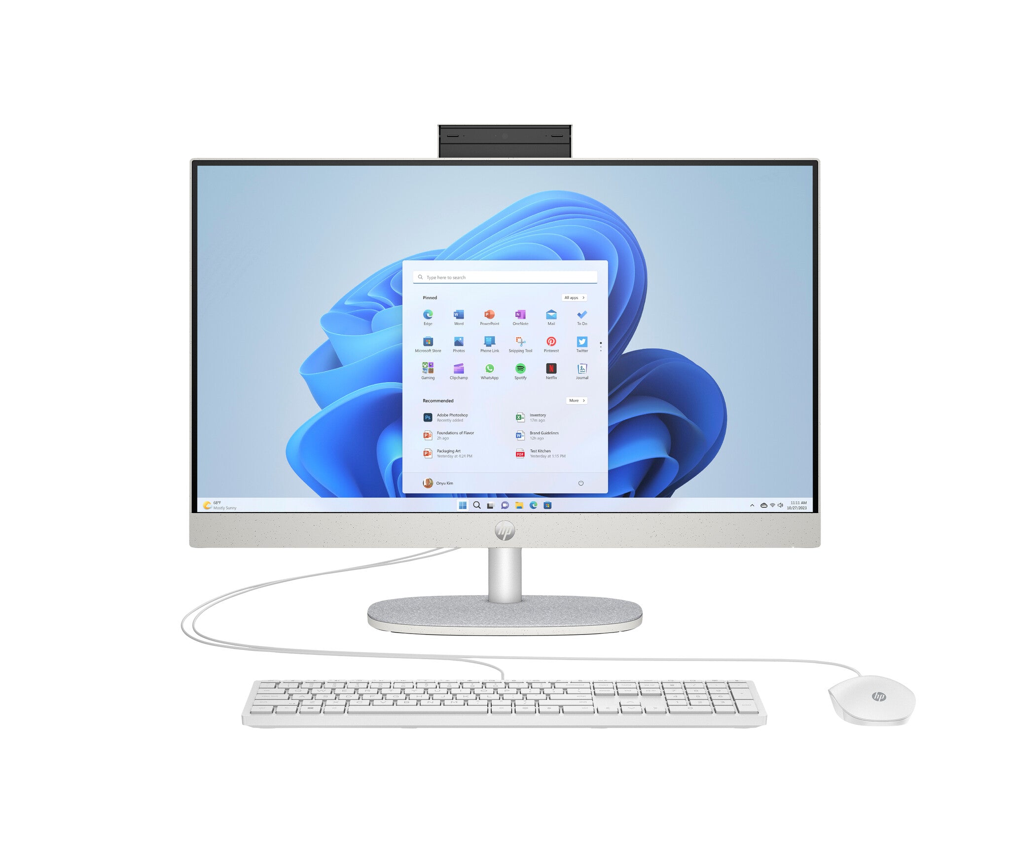 HP 24-cr0059nd 24 inch All-in-One Intel® Core™ i5 i5-1335U 60,5 cm (23.8") 1920 x 1080 Pixels Alles-in-één-pc 16 GB DDR4-SDRAM 1 TB SSD Windows 11 Home Wi-Fi 6 (802.11ax) Wit