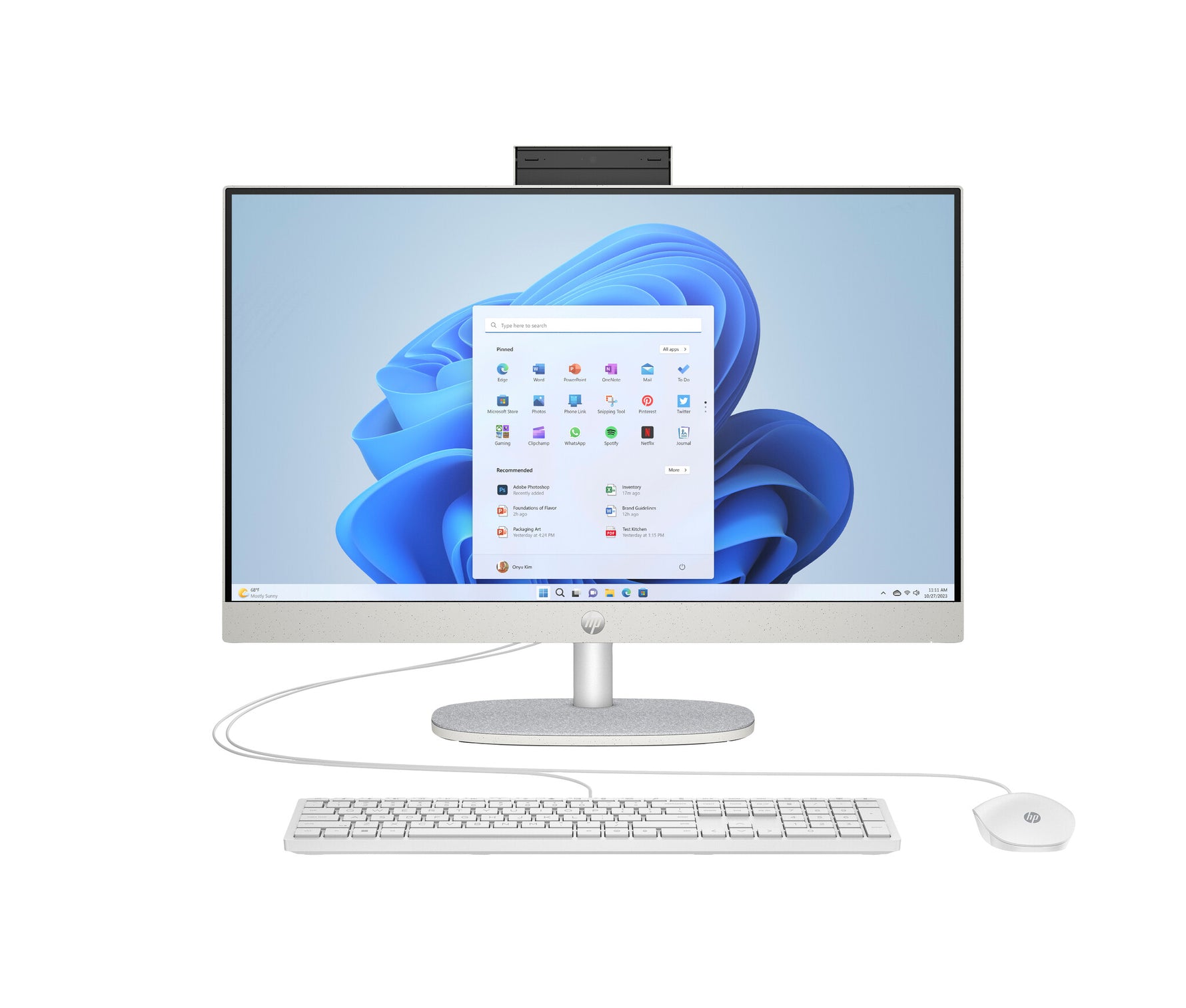 HP 24-cr0059nd 24 inch All-in-One Intel® Core™ i5 i5-1335U 60,5 cm (23.8") 1920 x 1080 Pixels Alles-in-één-pc 16 GB DDR4-SDRAM 1 TB SSD Windows 11 Home Wi-Fi 6 (802.11ax) Wit