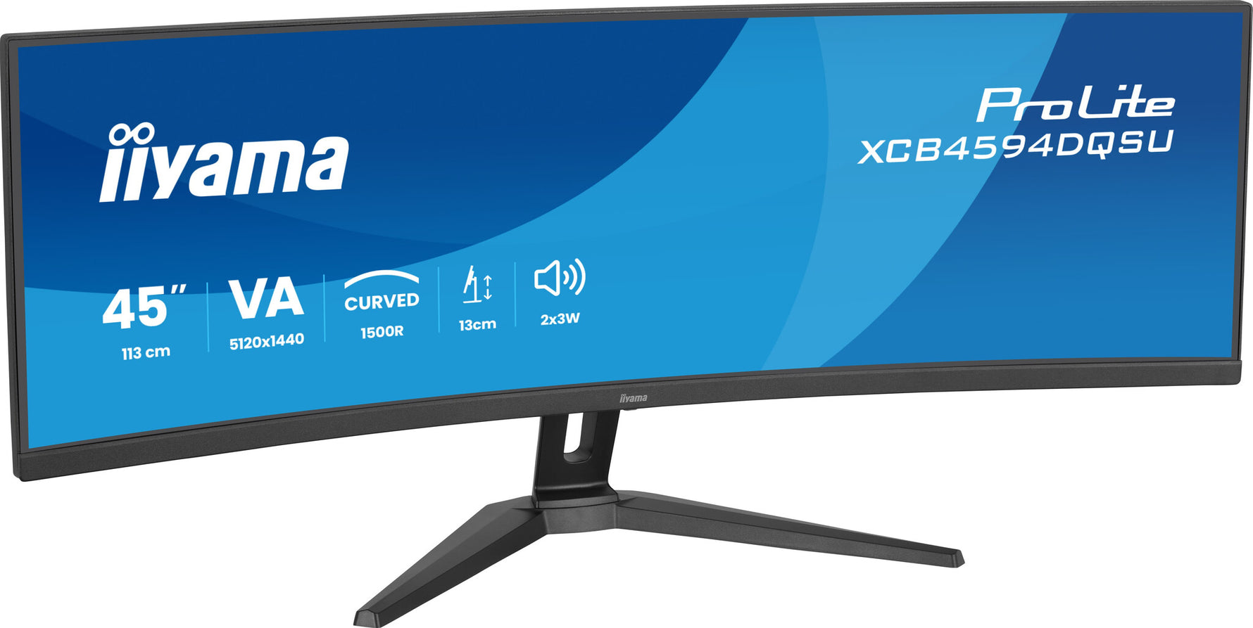 iiyama ProLite XCB4594DQSU-B1 computer monitor 113 cm (44.5") 5120 x 1440 Pixels Dual QHD LED Zwart