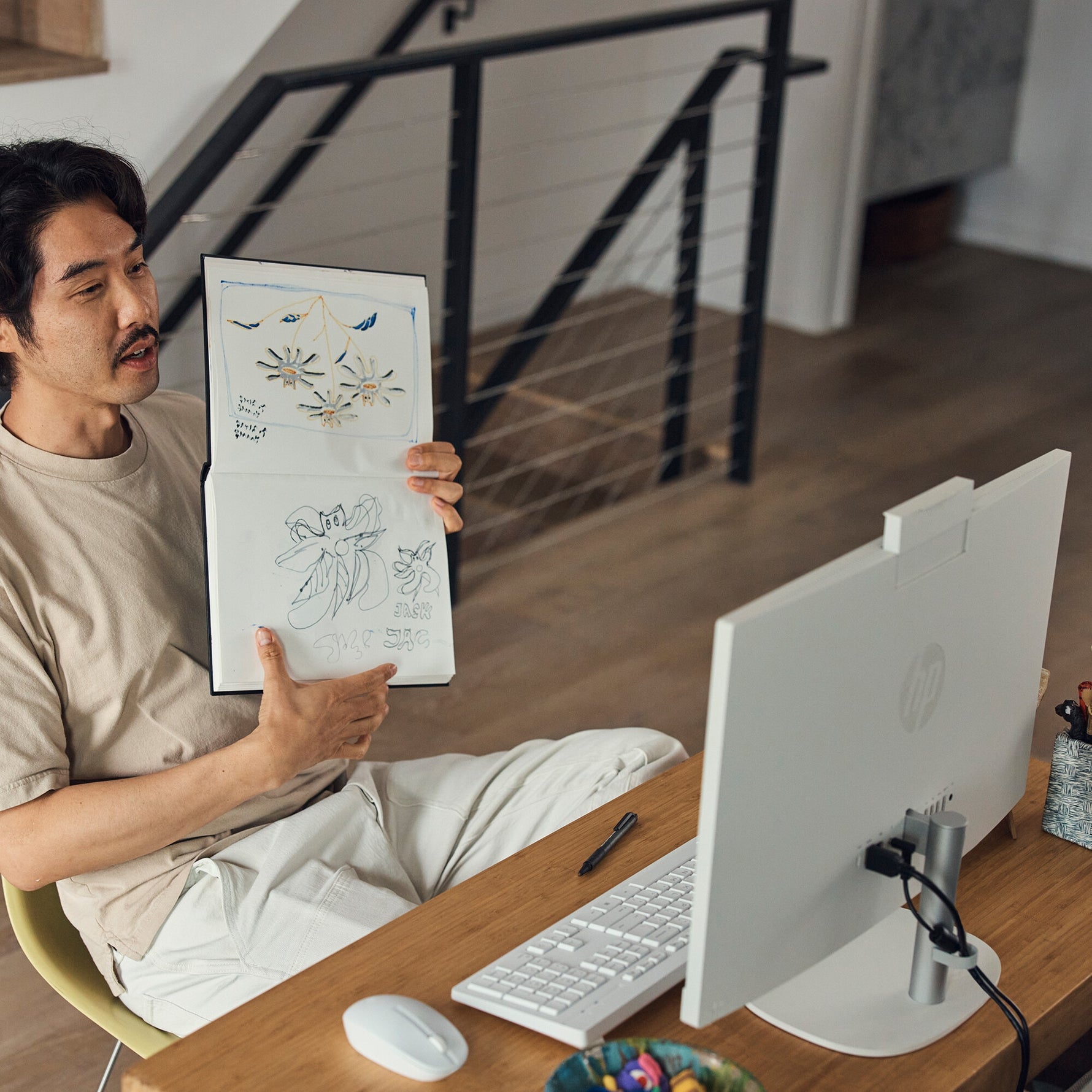 HP 24-cr1055nd Intel Core Ultra 5 125U 60,5 cm (23.8") 1920 x 1080 Pixels Alles-in-één-pc 16 GB DDR5-SDRAM 512 GB SSD Windows 11 Home Wi-Fi 6 (802.11ax) AI PC Wit