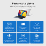 ASUS Vivobook 17 X1704MA-AU153W Intel Core 5 320 Laptop 43,9 cm (17.3") Full HD 8 GB DDR5-SDRAM 256 GB SSD Wi-Fi 6 (802.11ax) Windows 11 Home Blauw QWERTY Nederlands