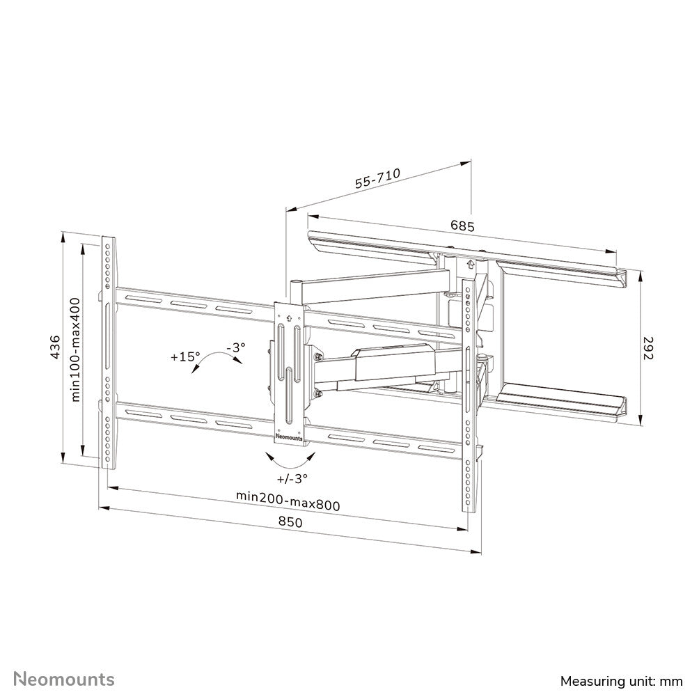 Neomounts WL40-550BL18 TV-beugel wand 43-75