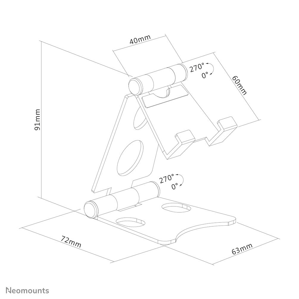 Neomounts DS10-150SL1 Telefoonstandaard tot 4.7" - opvouwbaar - universeel