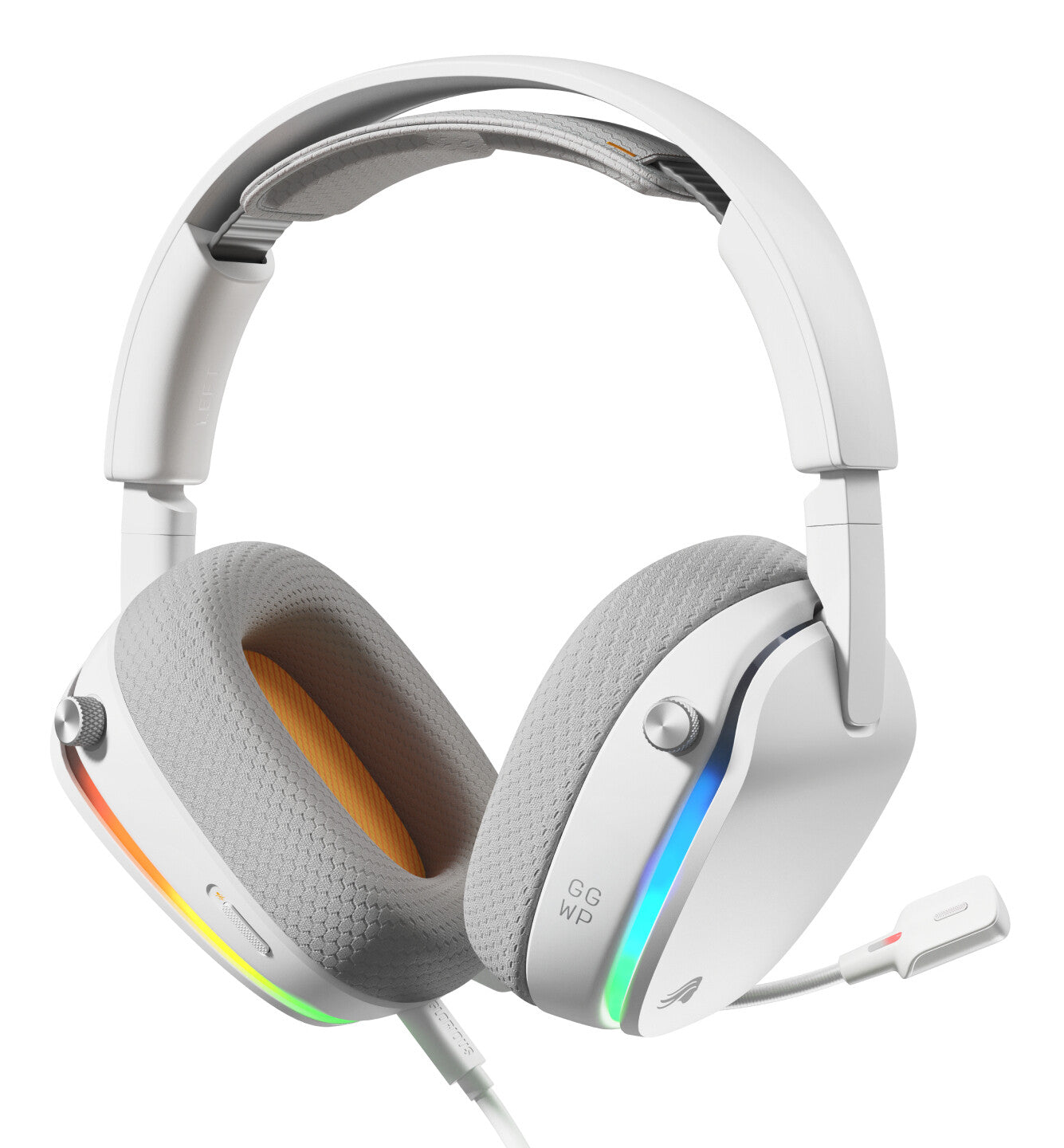 Glorious Gaming Glorious GHS Eternal RGB - Stereo RGB headset voor pc, PS5, PS4, Switch - Custom-tuned, gekantelde drivers, verstelbare, kristalheldere, afneembare mic, USB-C - Duurzaam, dag/nacht comfort - Wit