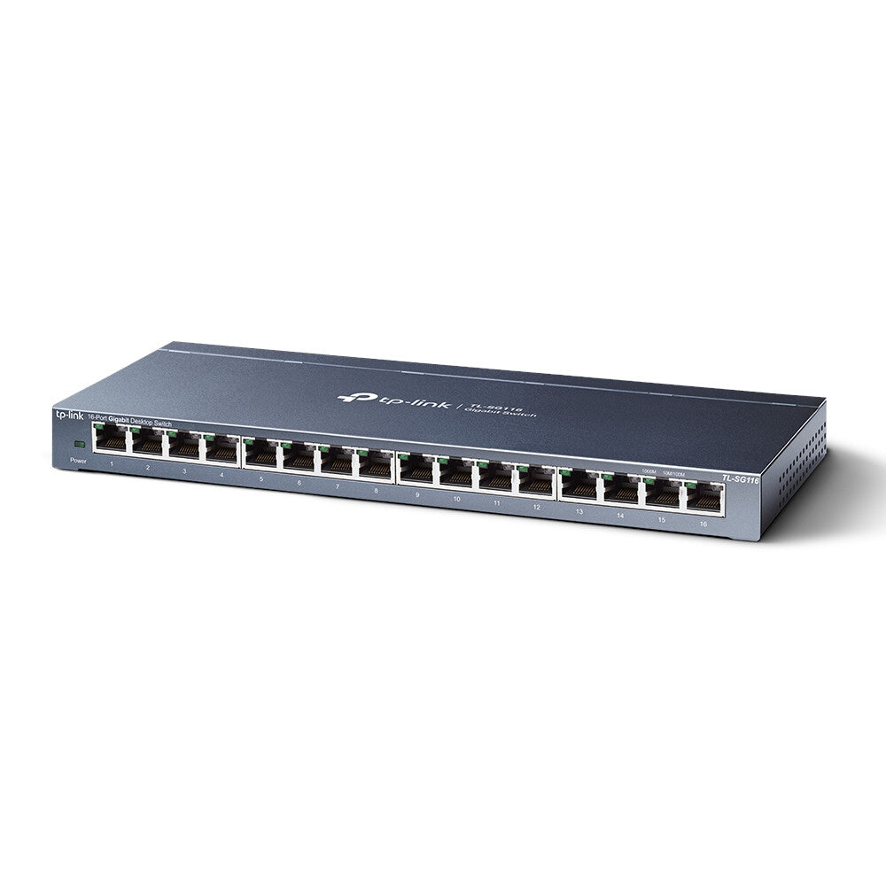 TP-Link TL-SG116 Unmanaged Gigabit Ethernet (10/100/1000) Zwart