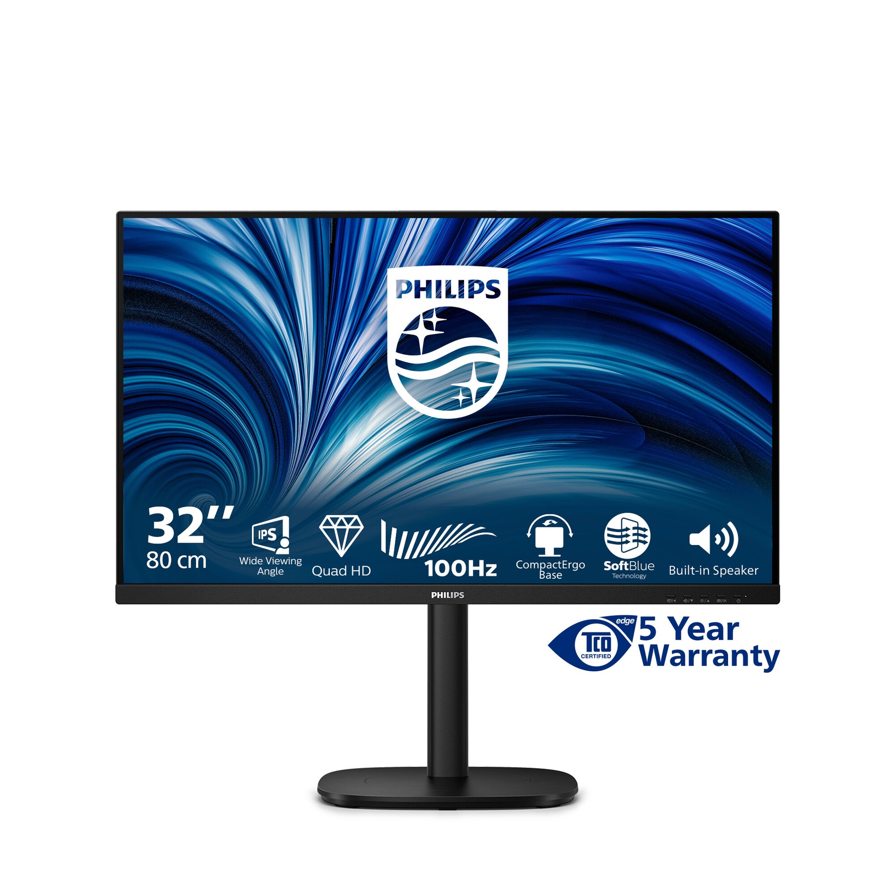 Philips 3000 series 32B2N3500/00 computer monitor 80 cm (31.5") 2560 x 1440 Pixels Quad HD LCD Zwart