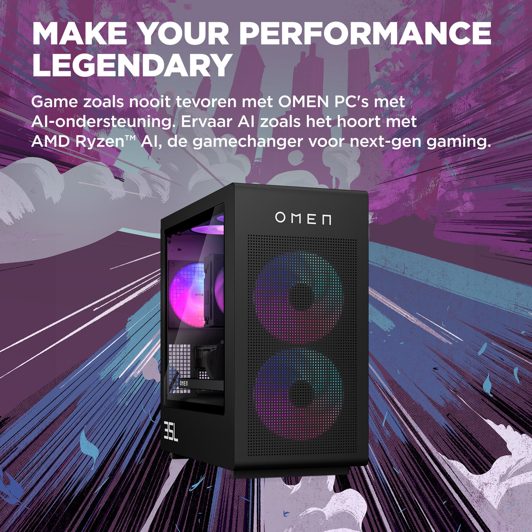 HP OMEN 35L GT16-0167nd Gaming Desktop Tower SnowballA 2C24 AMD RYZEN 78700F (PHOENIX) 5.00GHz 8 CORES ARGB 120mm 4 Heat BLK RAM KFURY16GB(2x8GB)DDR56000EXPORGBBL QWERTY AMD Ryzen™ 7 8700F 16 GB DDR5-SDRAM 1 TB SSD NVIDIA GeForce RTX 5060 Ti Windows 11 Ho