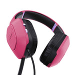 Trust GXT 415P Zirox Gaming Headset - Bedrade gamingheadset – Opklapbare microfoon – 50 mm drivers – Roze