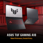 ASUS TUF Gaming A18 FA808UH-S8095W AMD Ryzen™ 7 260 Laptop 45,7 cm (18") WUXGA 16 GB DDR5-SDRAM 512 GB SSD NVIDIA GeForce RTX 5050 Wi-Fi 6E (802.11ax) Windows 11 Home Belgisch Zwart, Grijs